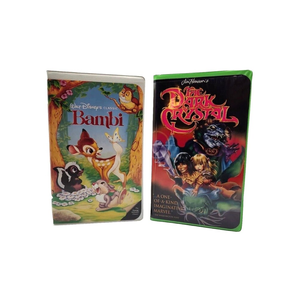The Dark Crystal (1994) Jim Henson & Walt Disney's Bambi (1942) Kids 2 VHS Lot